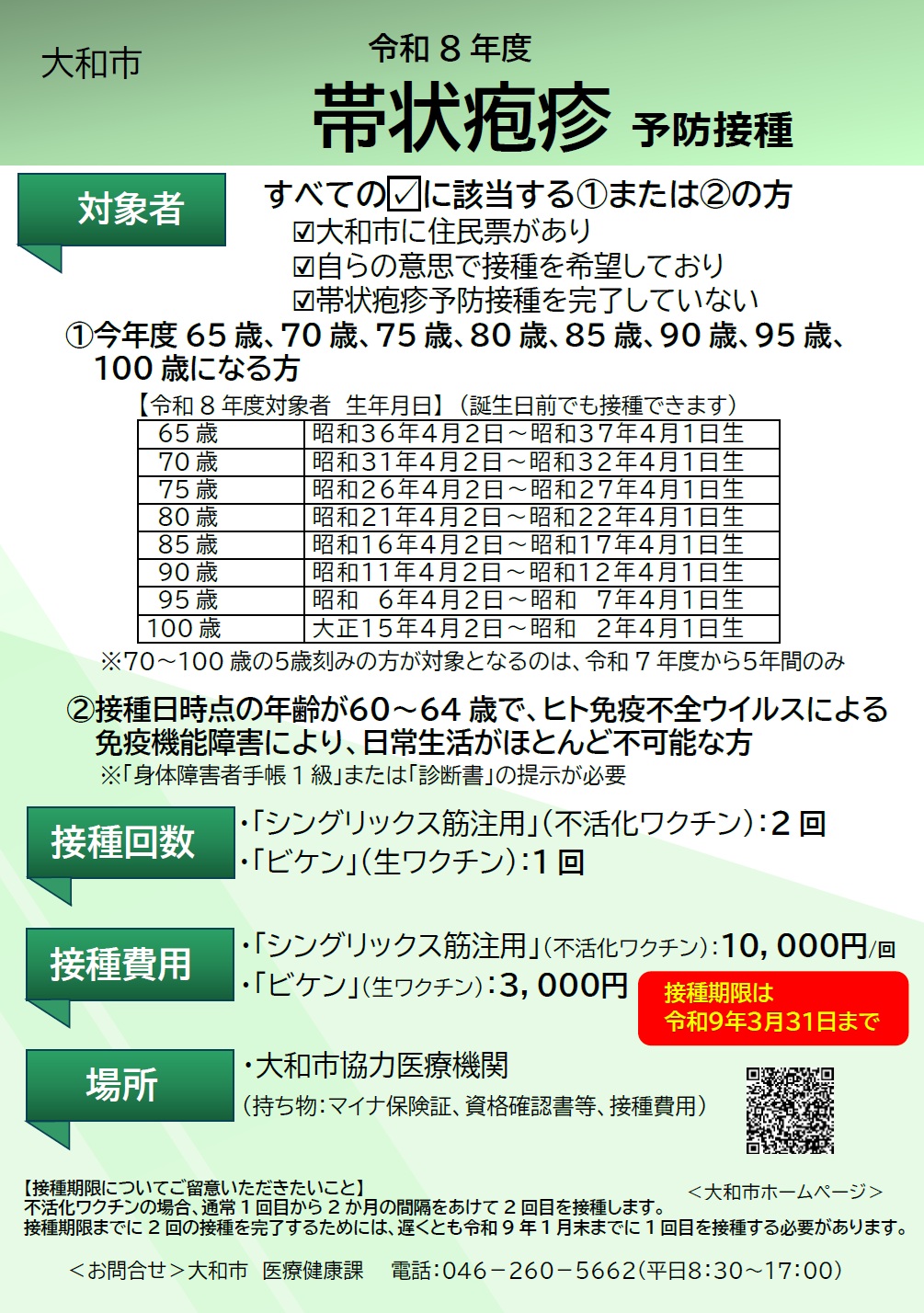 帯状疱疹予防接種