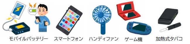 リチウムイオン電池を使っている製品の例