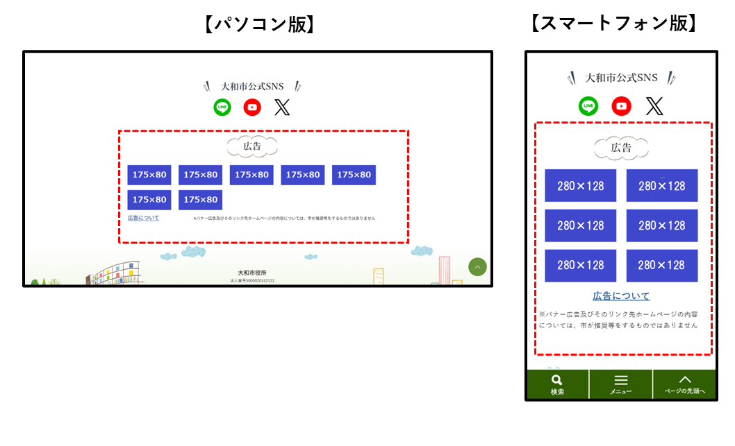 パソコン版・スマートフォン版の掲載イメージ