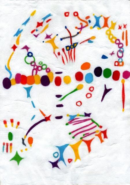 様々な形をした、カラフルな色を使い音楽の楽しさを表現しているようなイラスト