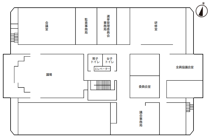 市役所本庁舎5階の案内図