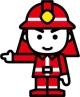 赤色の制服を着た消防士のイラスト