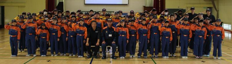少年消防団員の集合写真