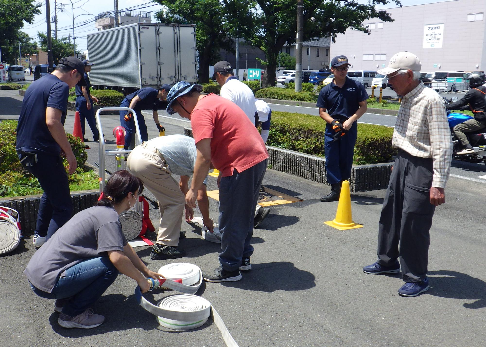 スタンドパイプ消火資機材取扱