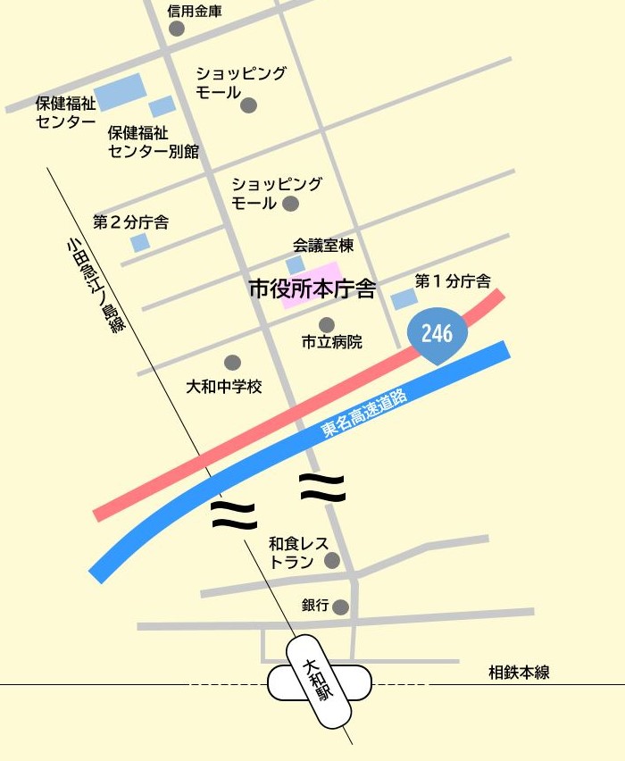 大和駅からのアクセスマップです。