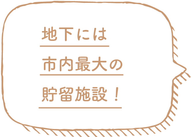 地下には市内最大の貯留施設！